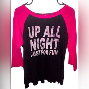 Pink and Black pajama top
